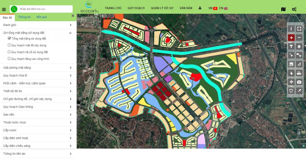 Khu đô thị Ecopark ứng dụng phần mềm CGIS